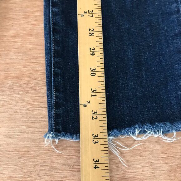 L'agence Sada High Rise Cropped Slim Jeans Women 29 Blue Raw Hem Dark Wash - Picture 7 of 13